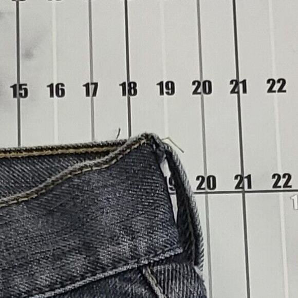 Wrangler Jeans Mens 38x32 Blue Gray Pants Western Faded Loose Work Trashed - Picture 7 of 8